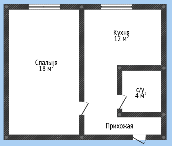1-комнатная 40 м2 в ЖК undefined корпус null этаж 7