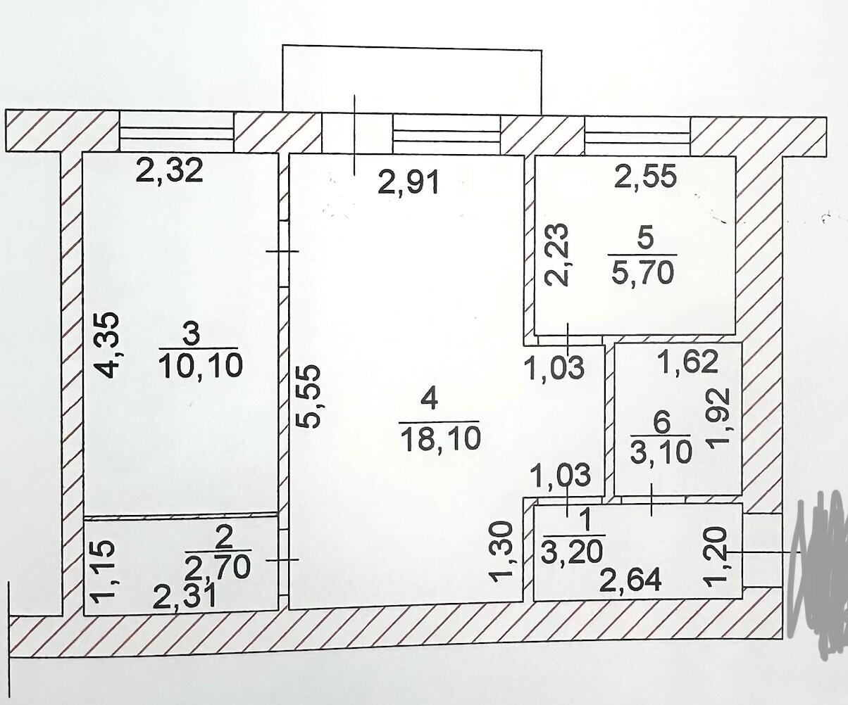 2-комнатная 42.9 м2 в ЖК undefined корпус null этаж 5