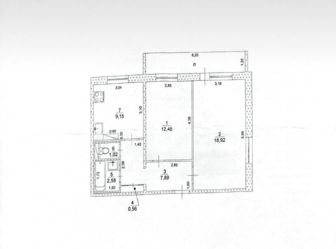 2-комнатная 52.6 м2 в ЖК undefined корпус null этаж 11