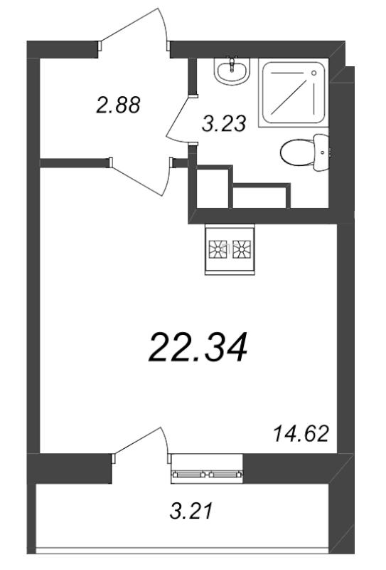 Студия 22 м2 в ЖК Master Place корпус null этаж 15