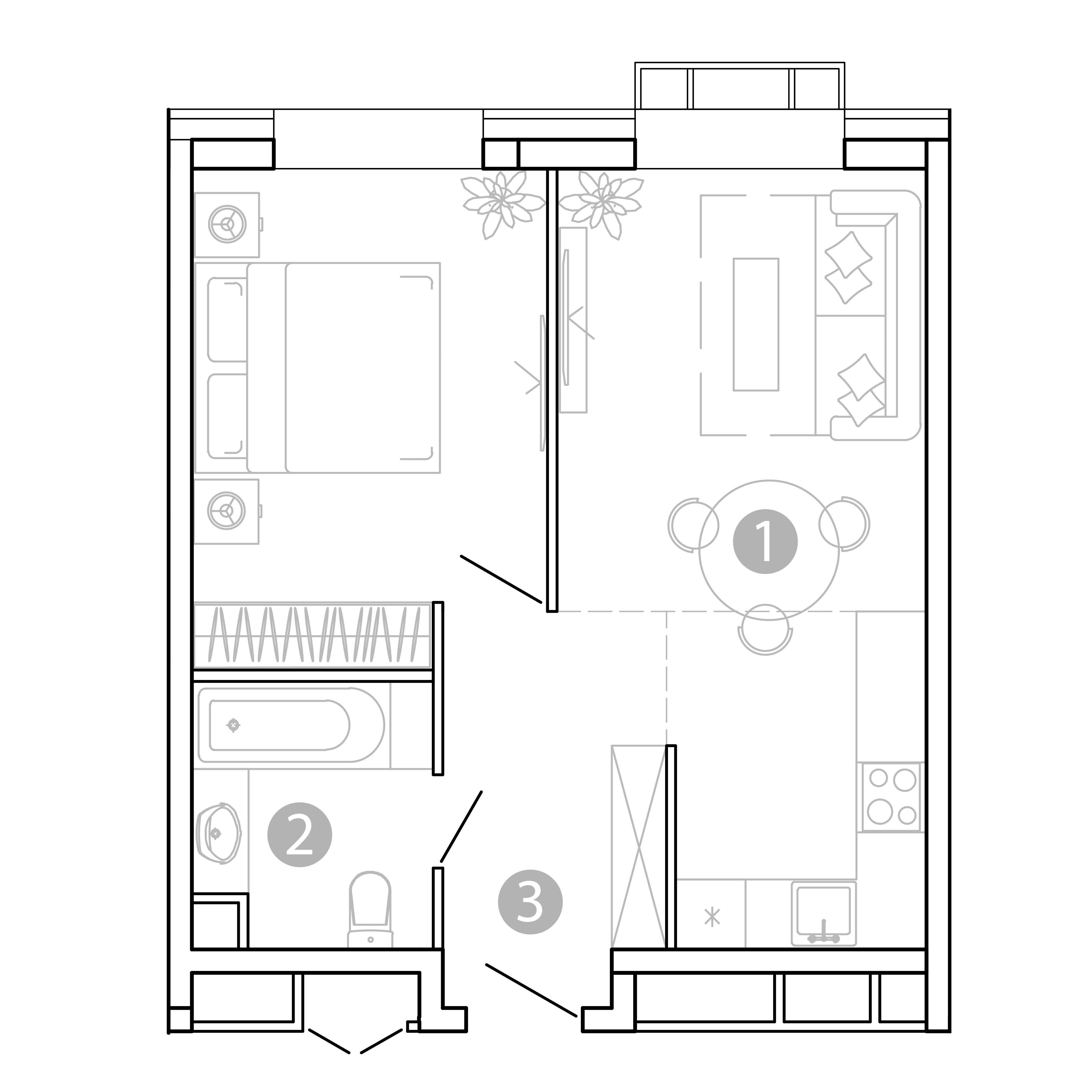 1-комнатная 41 м2 в ЖК Сенсация корпус null этаж 12