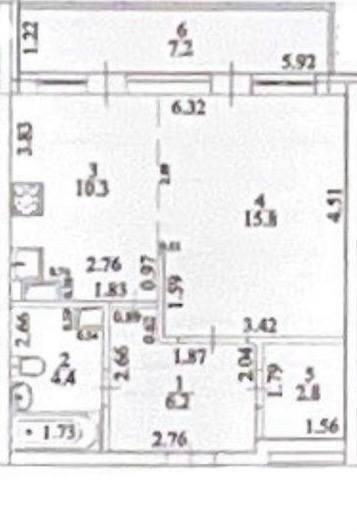 1-комнатная 46.7 м2 в ЖК undefined корпус null этаж 11
