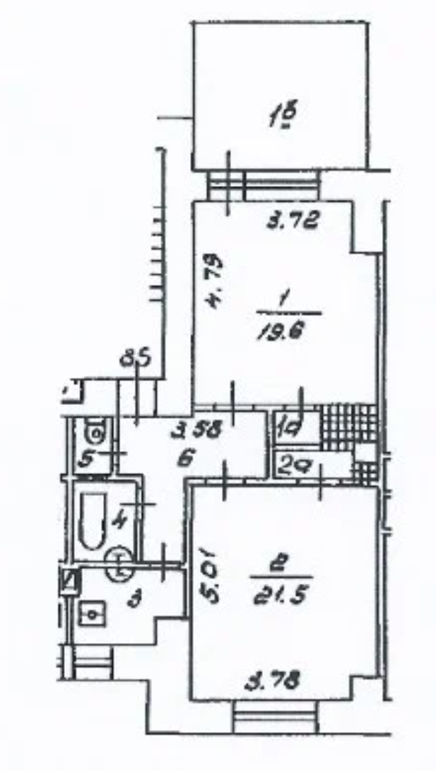 2-комнатная 57.2 м2 в ЖК undefined корпус null этаж 3