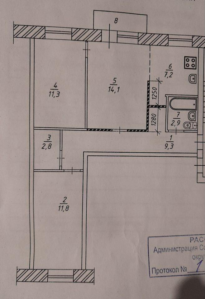3-комнатная 60 м2 в ЖК undefined корпус null этаж 4