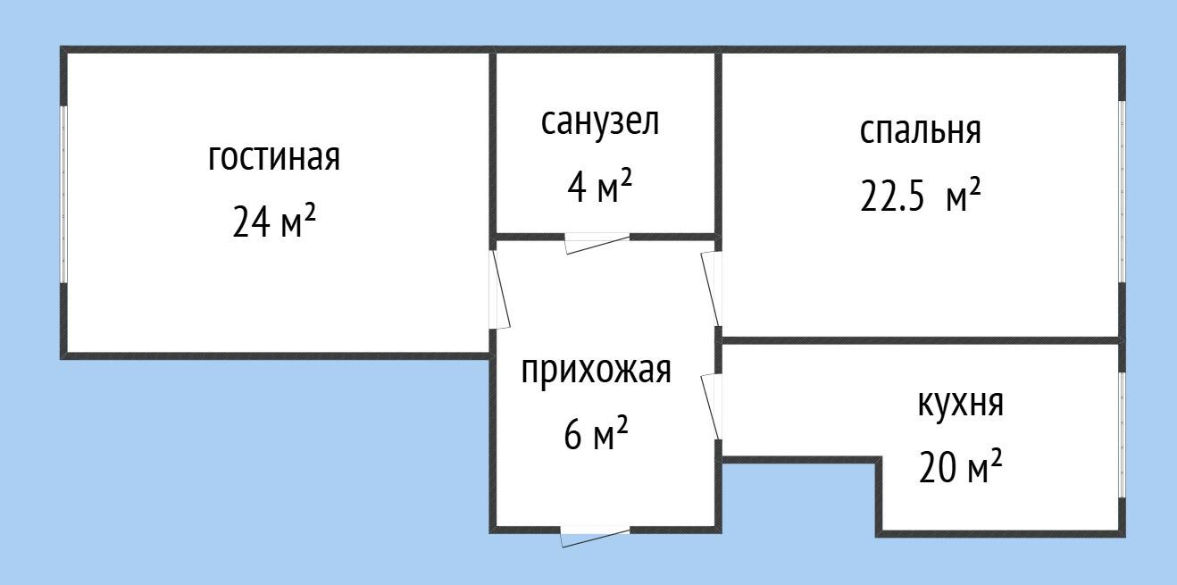 2-комнатная 72 м2 в ЖК undefined корпус null этаж 11