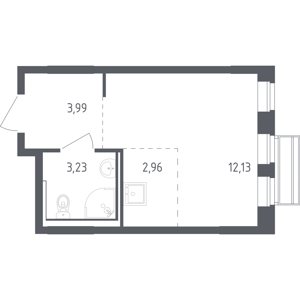 Студия 22 м2 в ЖК Рублёвский Квартал корпус null этаж 3
