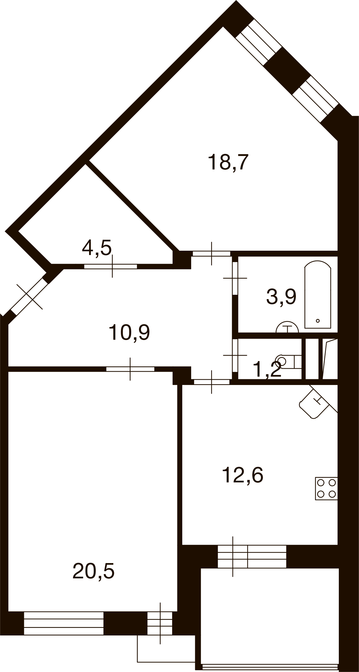2-комнатная 72 м2 в ЖК Ново-Никольское корпус null этаж 8