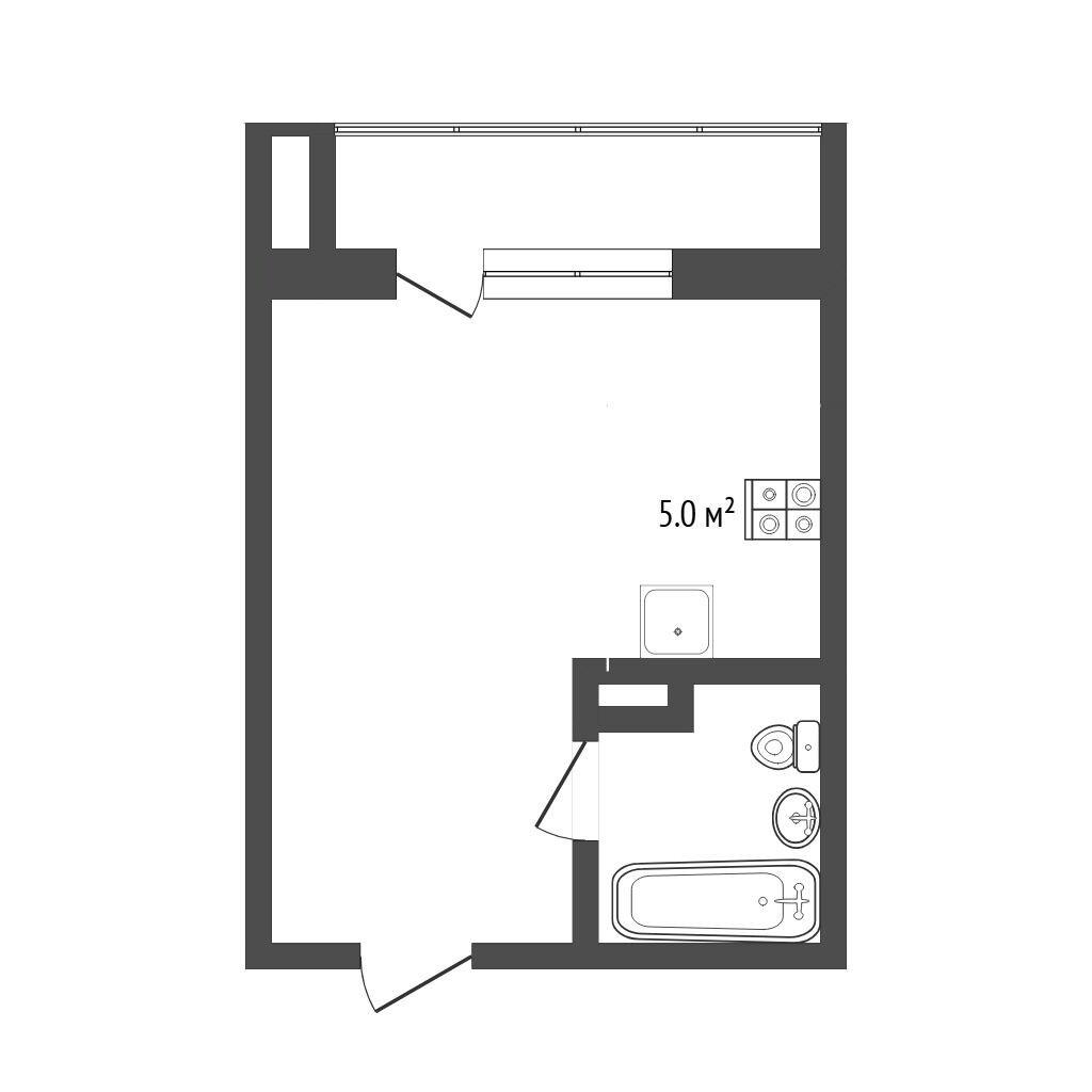 Студия 23.5 м2 в ЖК undefined корпус null этаж 0