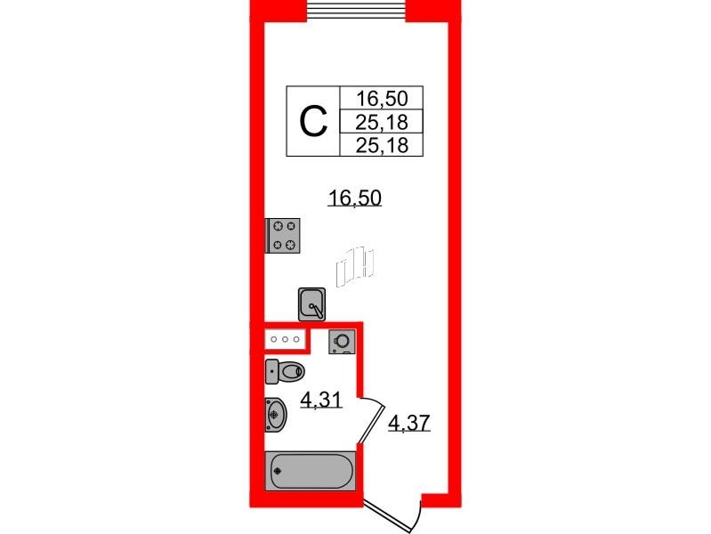 Студия 29 м2 в ЖК Valo корпус null этаж 10