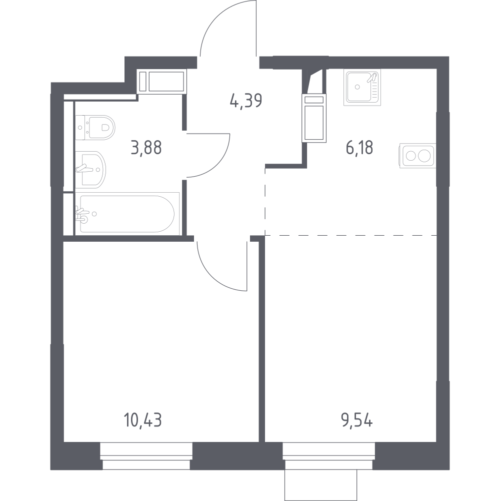 Студия 34 м2 в ЖК Пятницкие Луга корпус null этаж 7