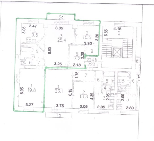 3-комнатная 85.5 м2 в ЖК undefined корпус null этаж 7