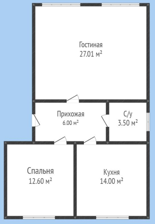 2-комнатная 64 м2 в ЖК undefined корпус null этаж 3