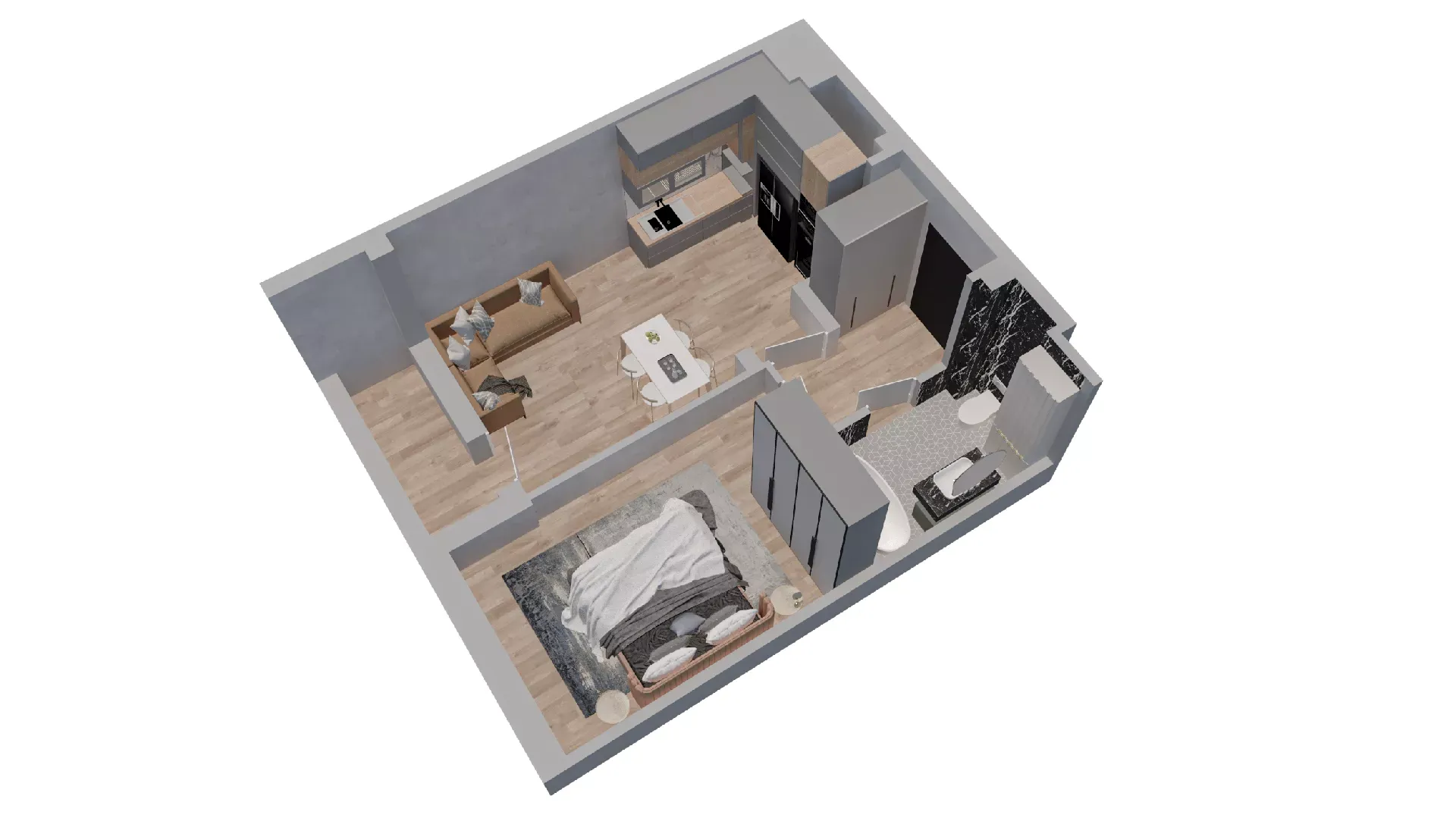 1-комнатная 38 м2 в ЖК Пальмира 2.0 корпус null этаж 1