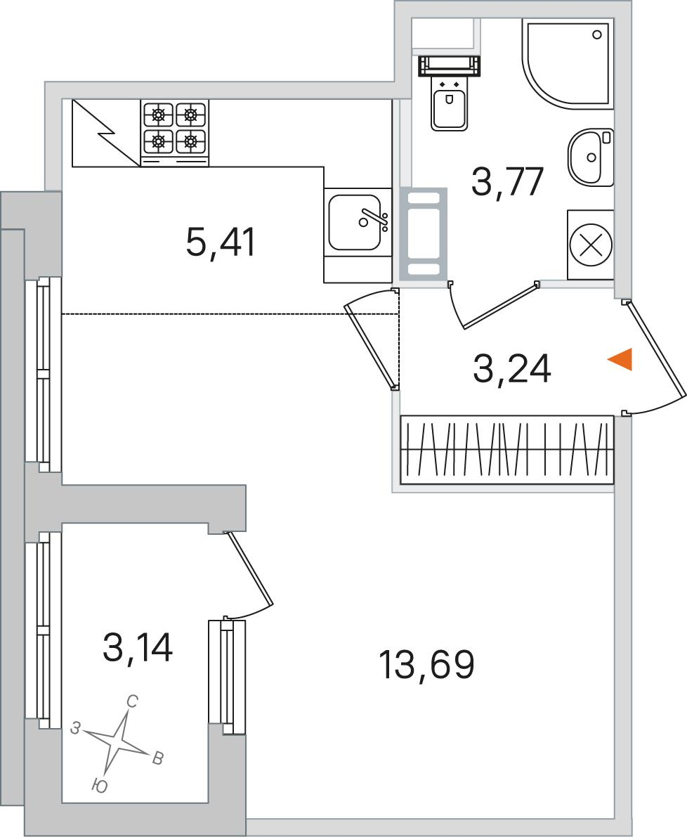 Студия 27 м2 в ЖК Дубровский корпус null этаж 2