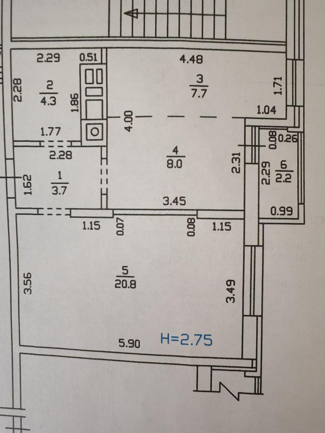 2-комнатная 46.7 м2 в ЖК undefined корпус null этаж 7