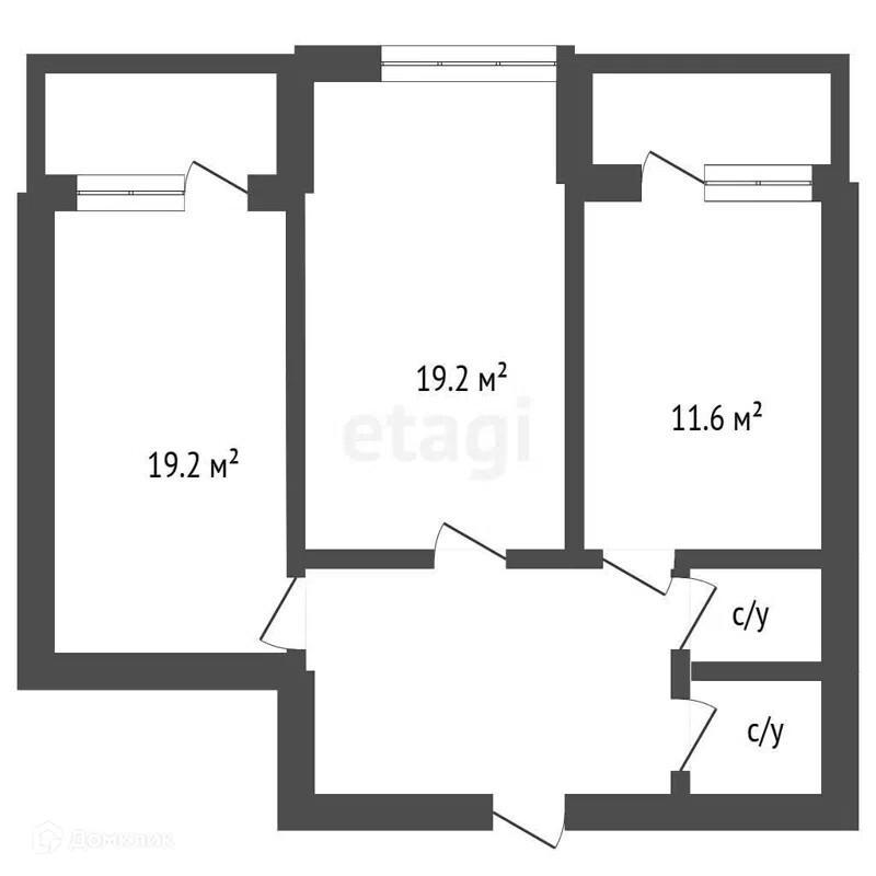 2-комнатная 68.8 м2 в ЖК undefined корпус null этаж 5