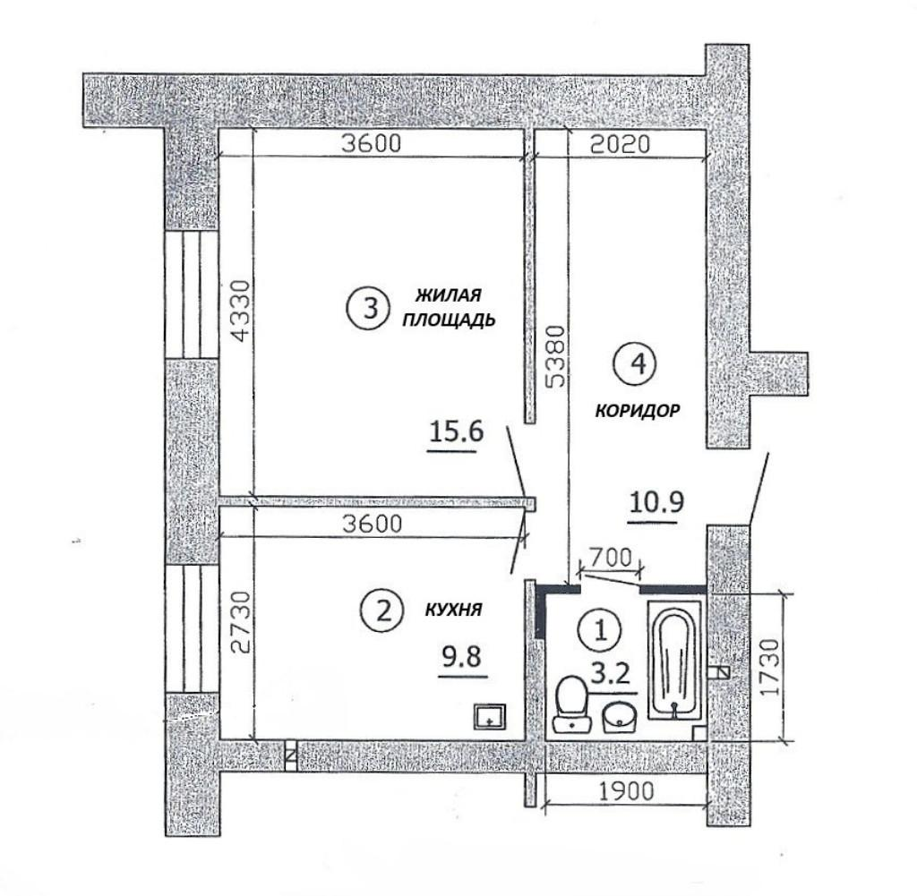 1-комнатная 40 м2 в ЖК undefined корпус null этаж 1