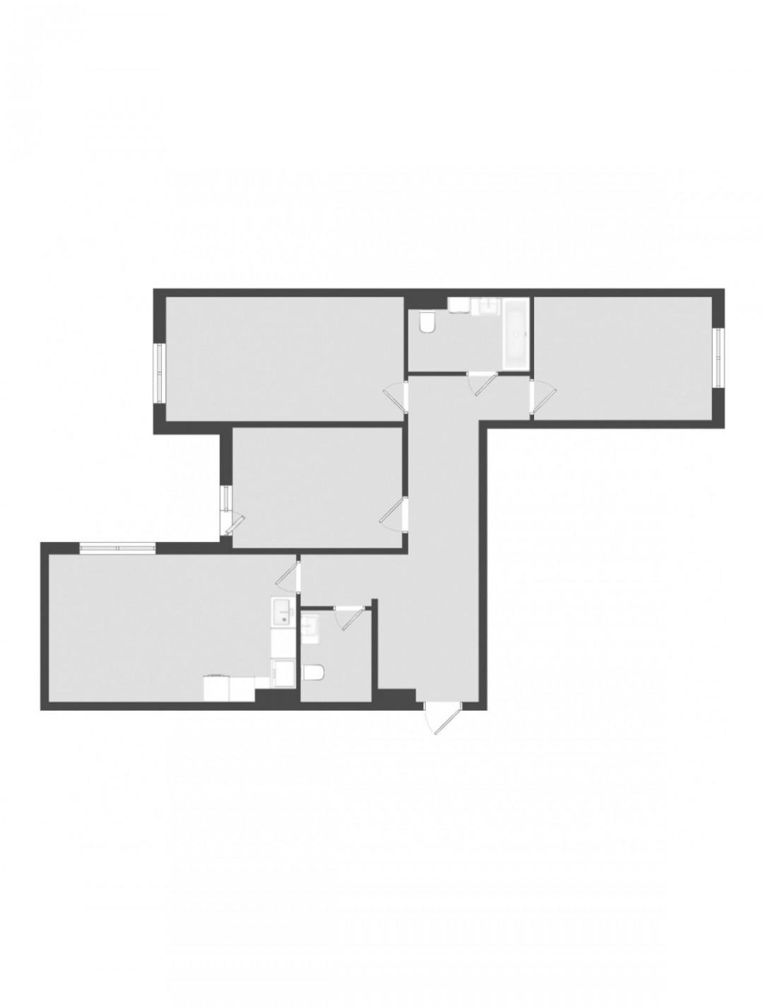 3-комнатная 86.3 м2 в ЖК undefined корпус null этаж 14