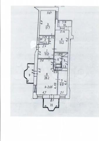 3-комнатная 88.8 м2 в ЖК undefined корпус null этаж 9