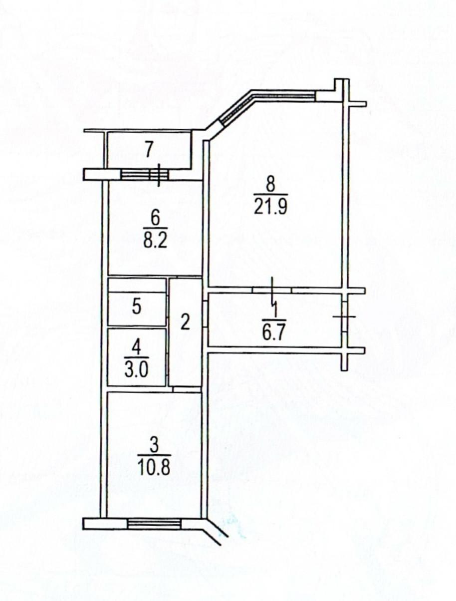 2-комнатная 55.7 м2 в ЖК undefined корпус null этаж 8