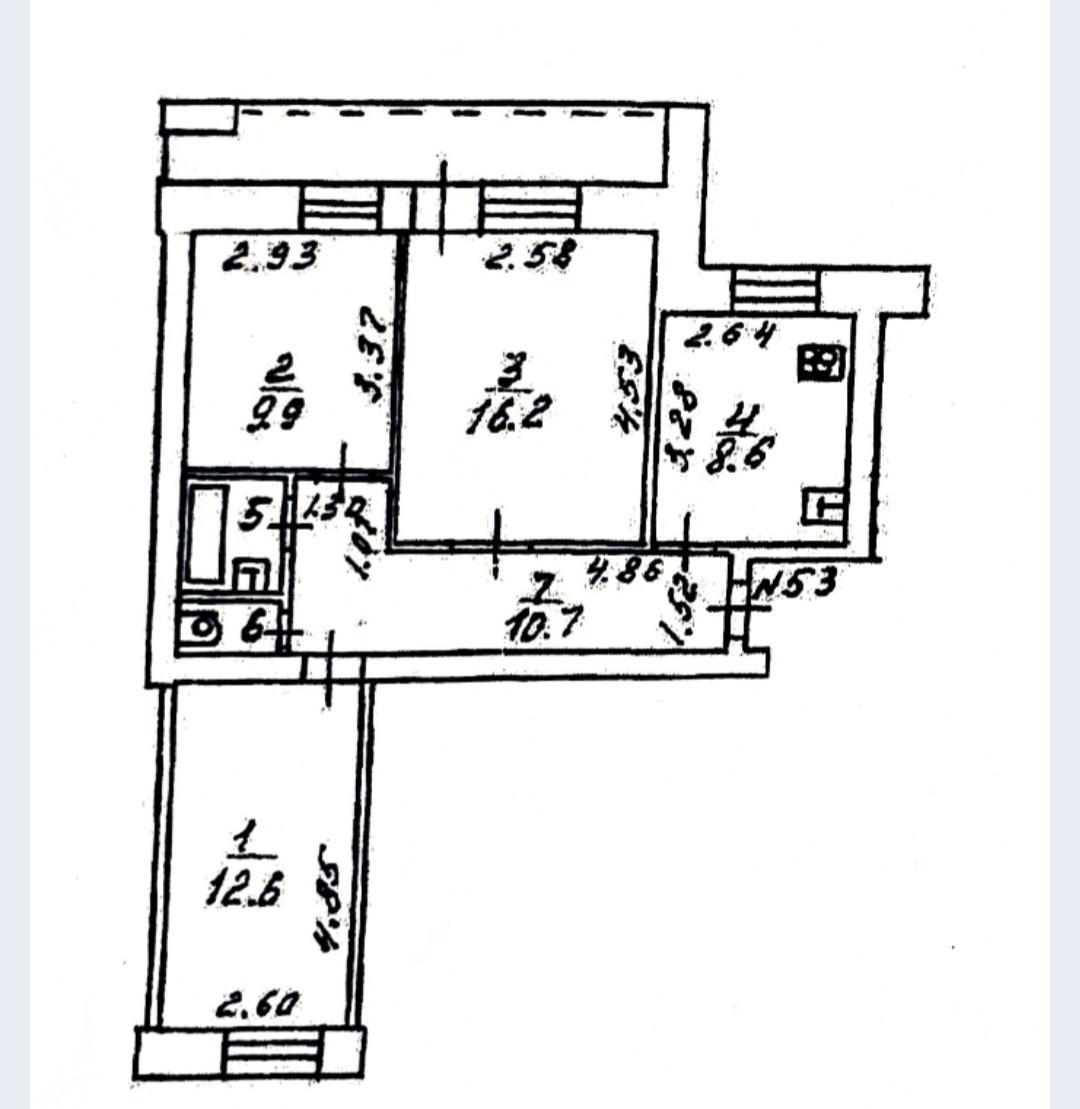 3-комнатная 61.9 м2 в ЖК undefined корпус null этаж 6