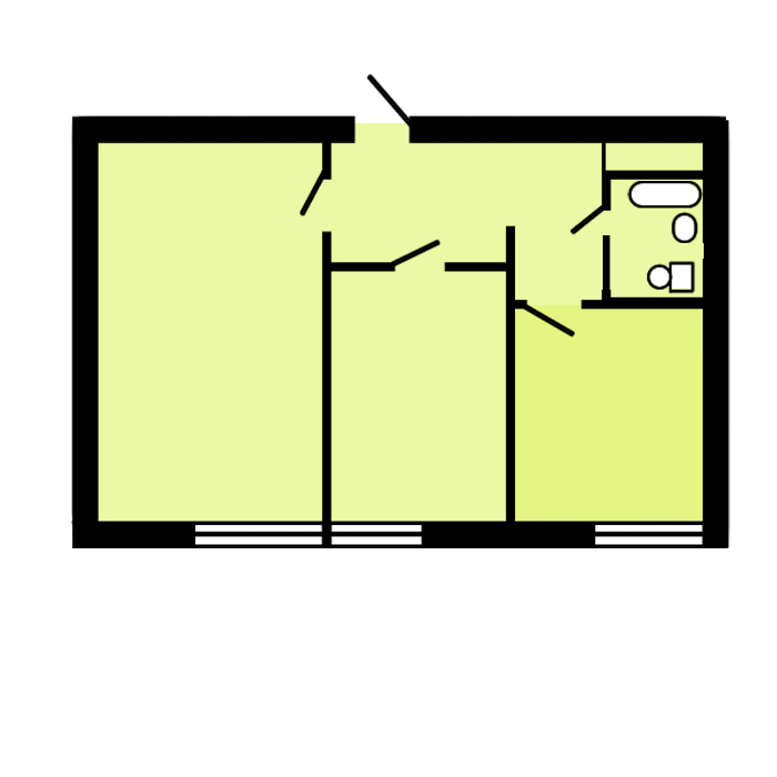 2-комнатная 51.6 м2 в ЖК undefined корпус null этаж 2