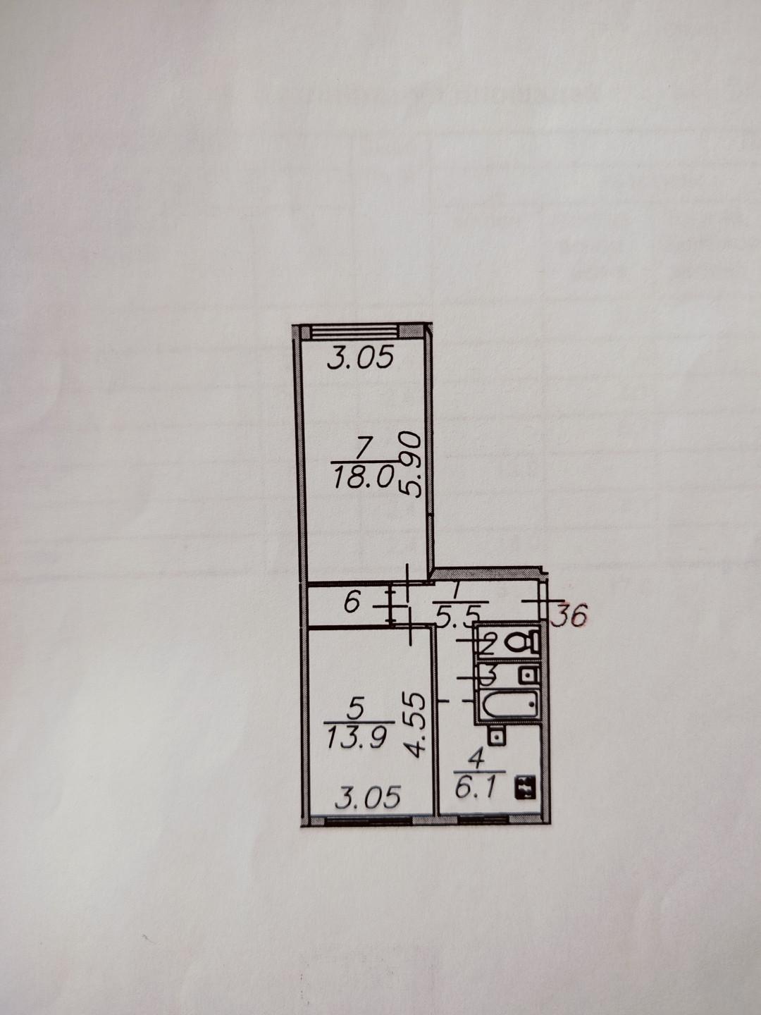 2-комнатная 48.9 м2 в ЖК undefined корпус null этаж 1