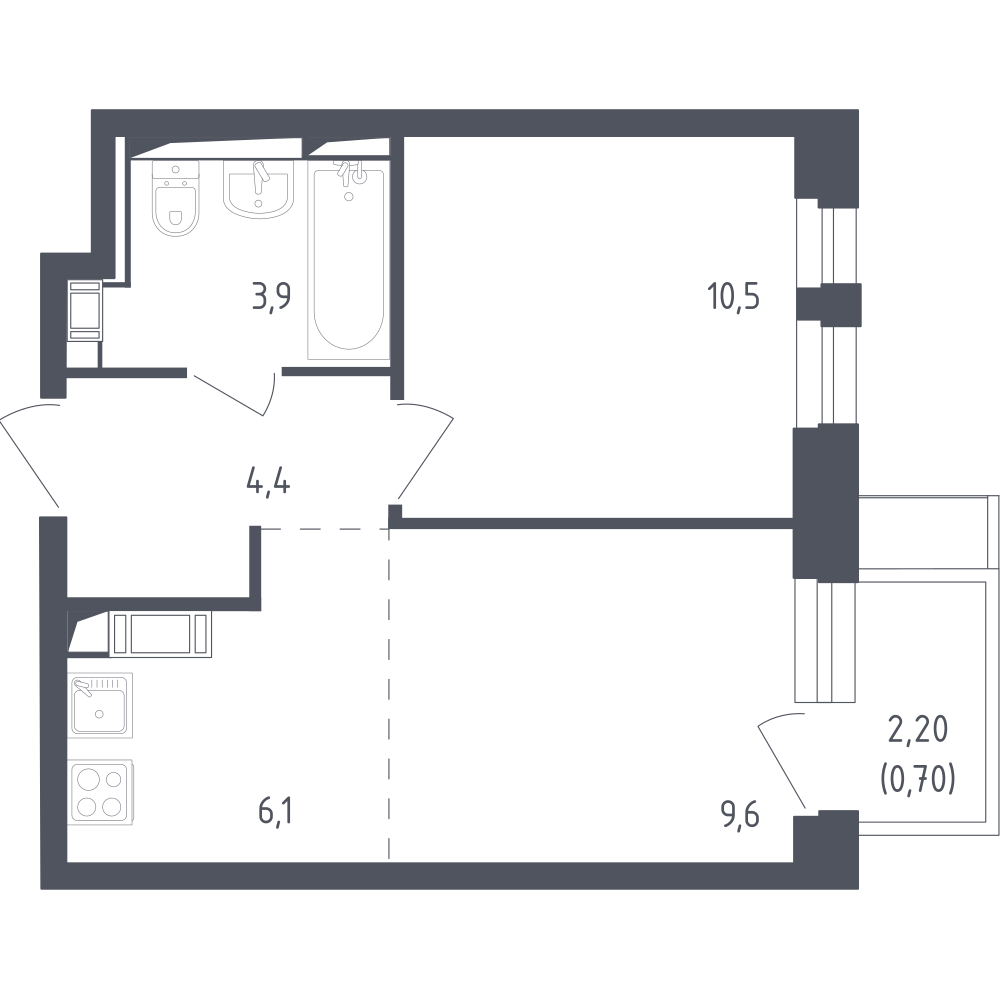 Студия 34 м2 в ЖК Мытищи Парк корпус null этаж 7