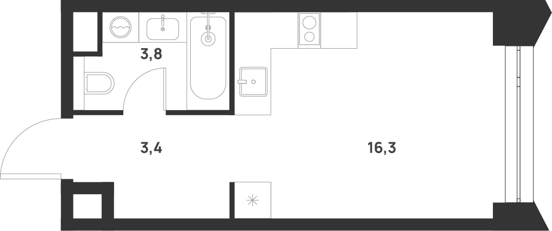 Студия 23 м2 в ЖК Voice Towers корпус null этаж 20