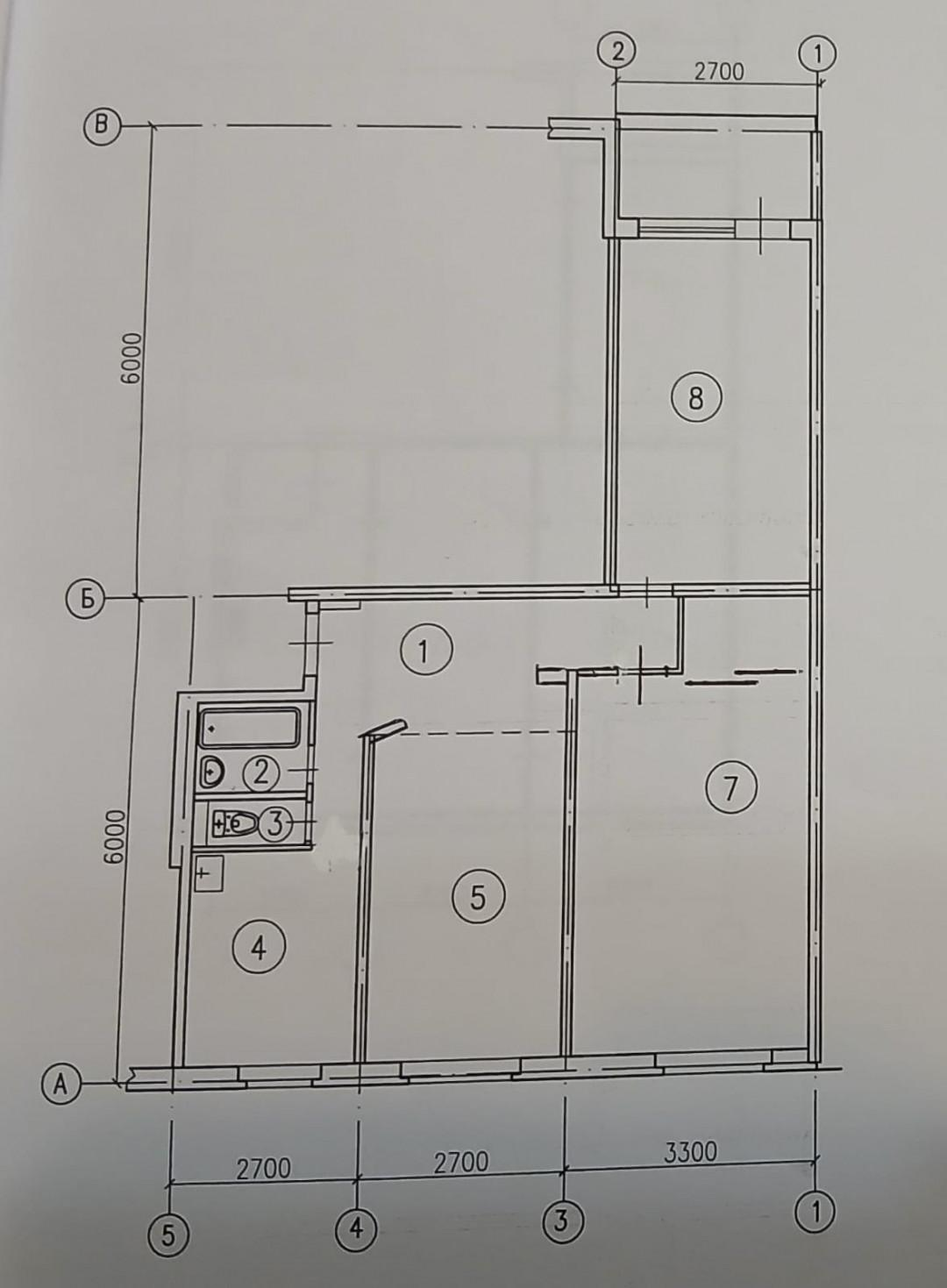3-комнатная 58.1 м2 в ЖК undefined корпус null этаж 4
