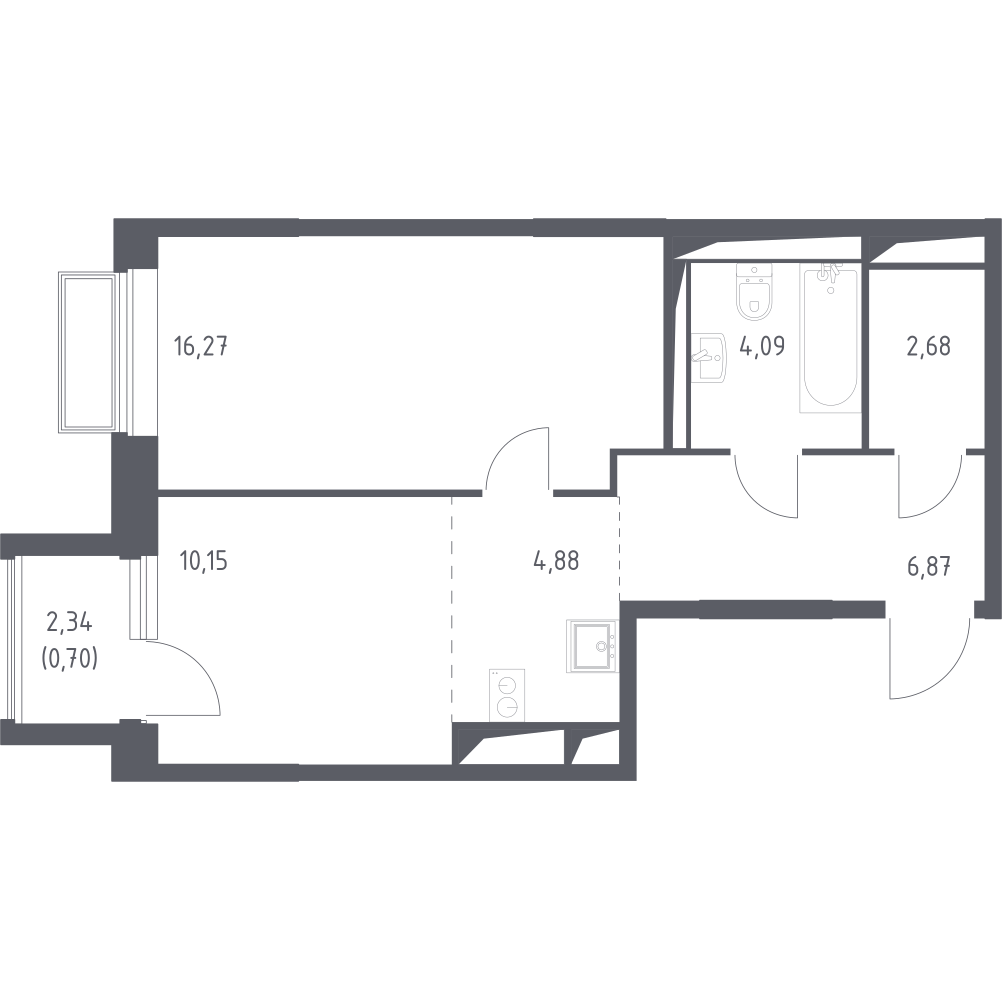 Студия 45 м2 в ЖК Долина Яузы корпус null этаж 3