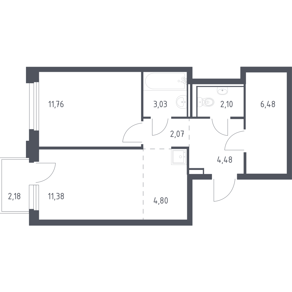 Студия 45 м2 в ЖК Чаркова 72 корпус null этаж 13
