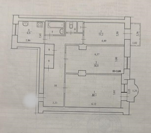 3-комнатная 82.7 м2 в ЖК undefined корпус null этаж 4