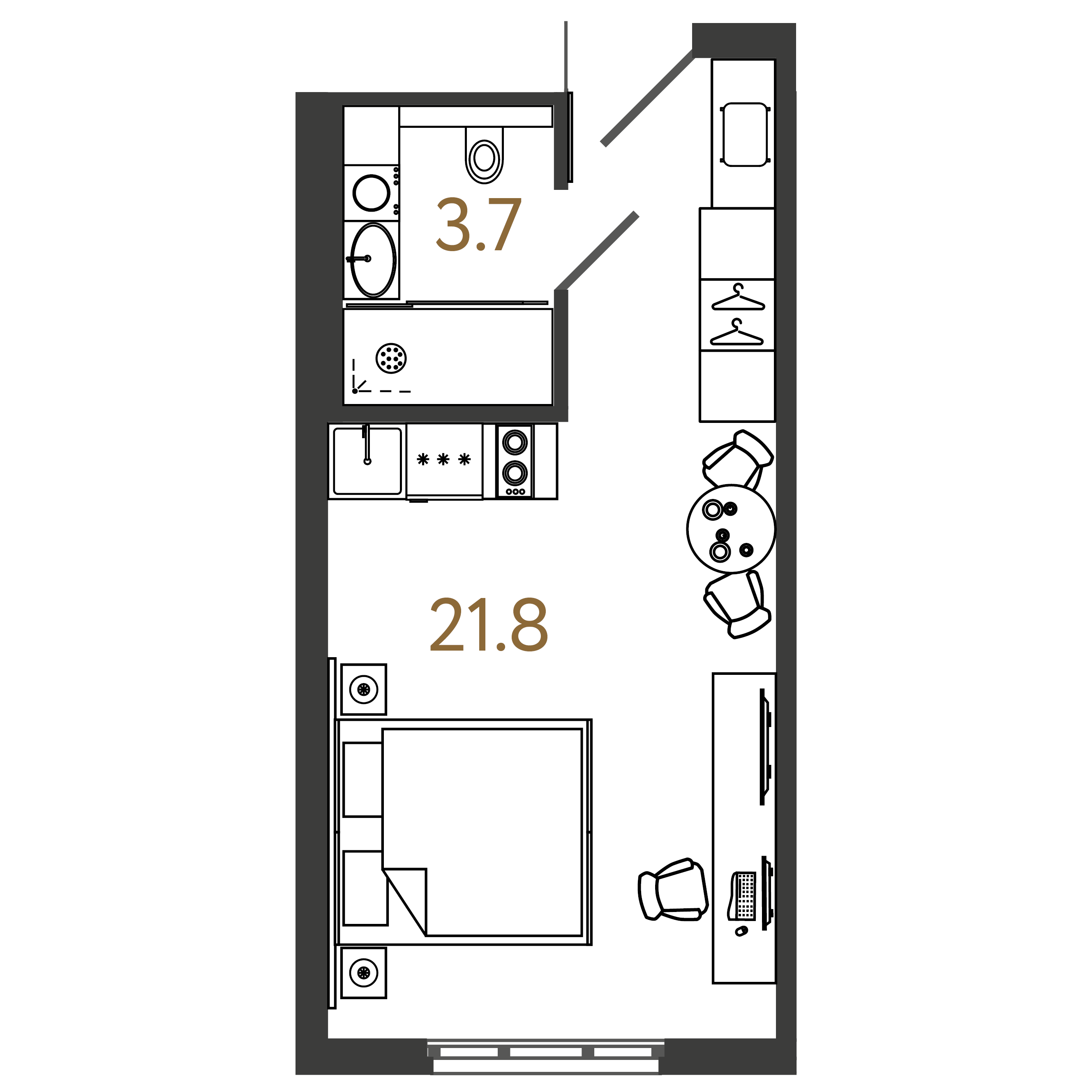 Студия 25 м2 в ЖК ARTSTUDIO M103 корпус null этаж 3