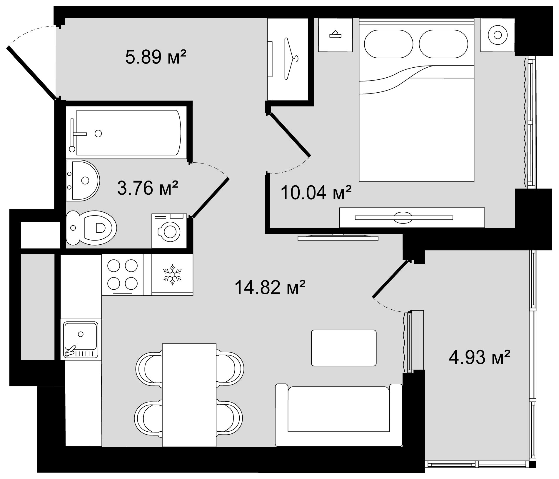 1-комнатная 36 м2 в ЖК N8 корпус null этаж 8