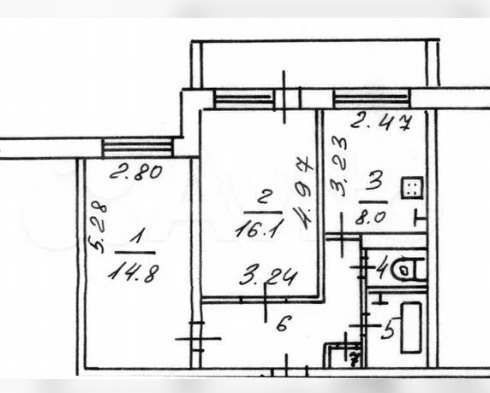 2-комнатная 53.2 м2 в ЖК undefined корпус null этаж 7