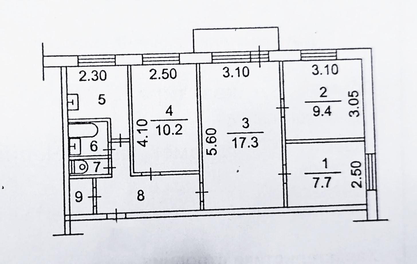 4-комнатная 61 м2 в ЖК undefined корпус null этаж 2