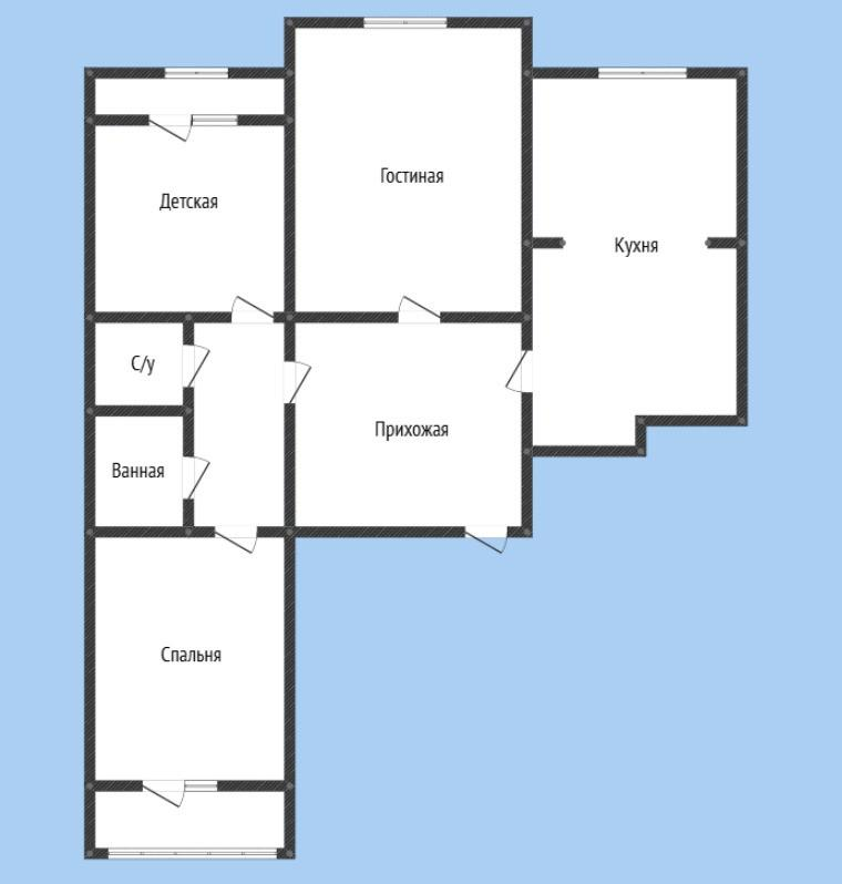 3-комнатная 80 м2 в ЖК undefined корпус null этаж 5