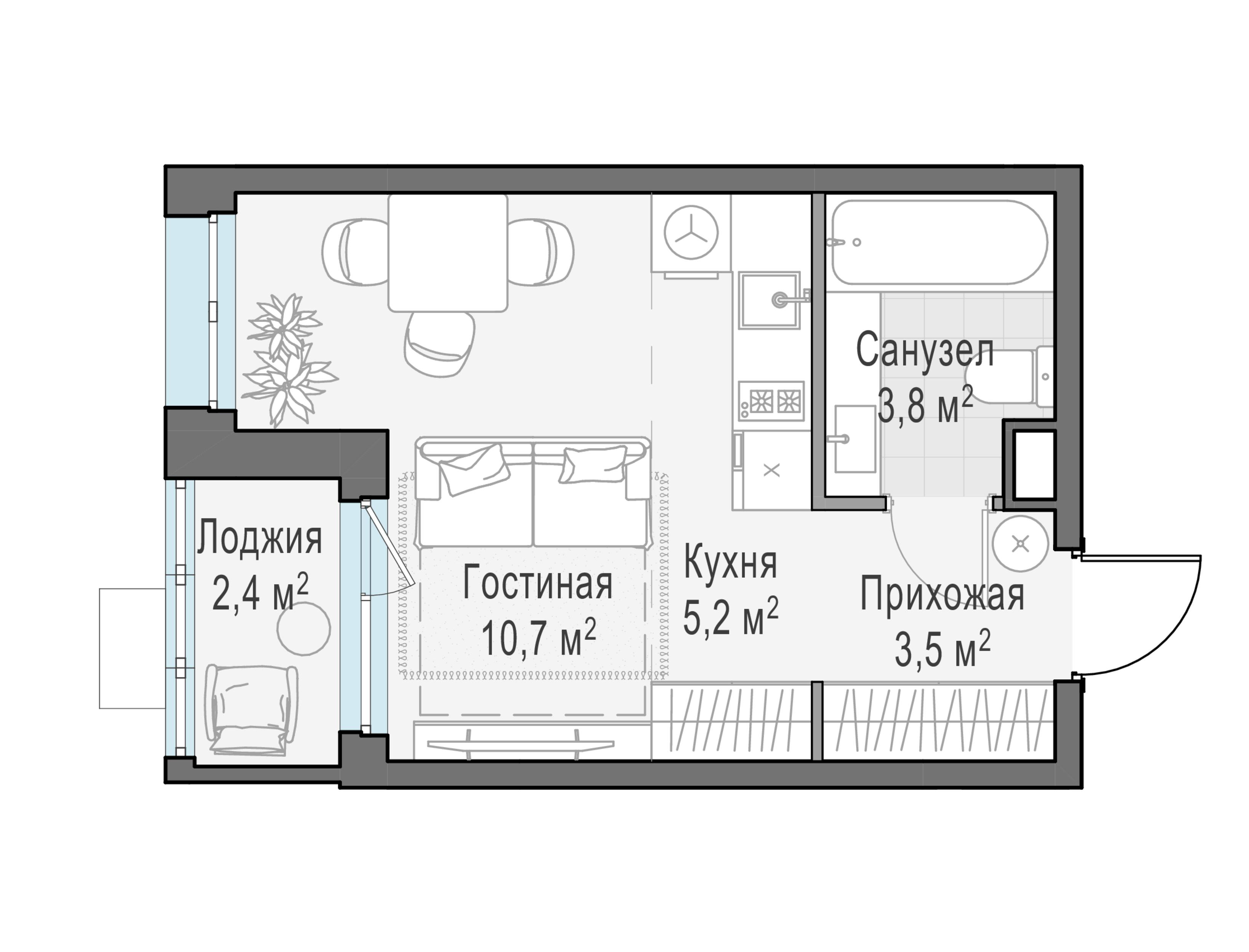 Студия 23 м2 в ЖК Жилые кварталы «Новое Пушкино» корпус null этаж 15