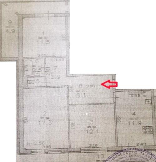 3-комнатная 68.4 м2 в ЖК undefined корпус null этаж 8