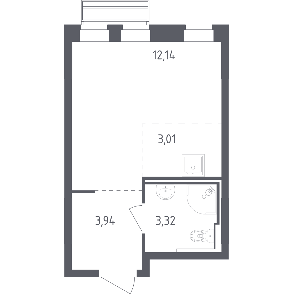 Студия 22 м2 в ЖК Рублёвский Квартал корпус null этаж 3