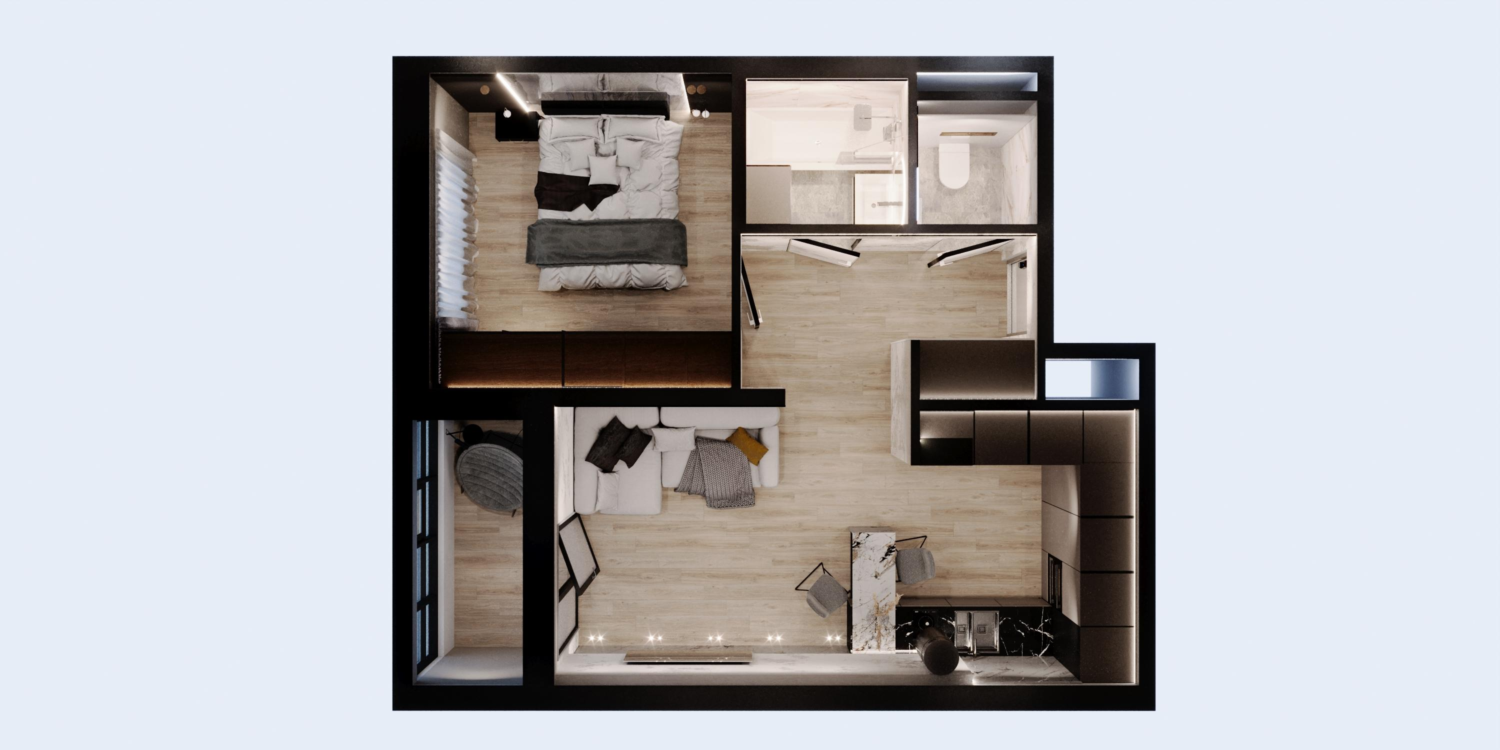 2-комнатная 43 м2 в ЖК Южный Парк корпус null этаж 17