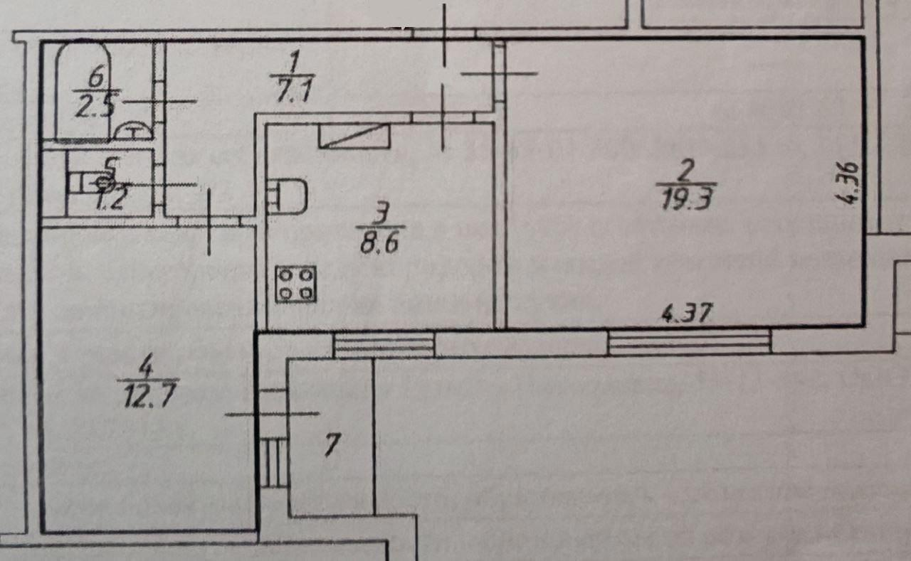 2-комнатная 51.4 м2 в ЖК undefined корпус null этаж 12