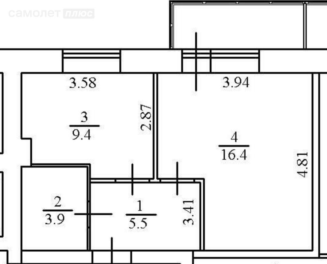 1-комнатная 35.2 м2 в ЖК undefined корпус undefined этаж null