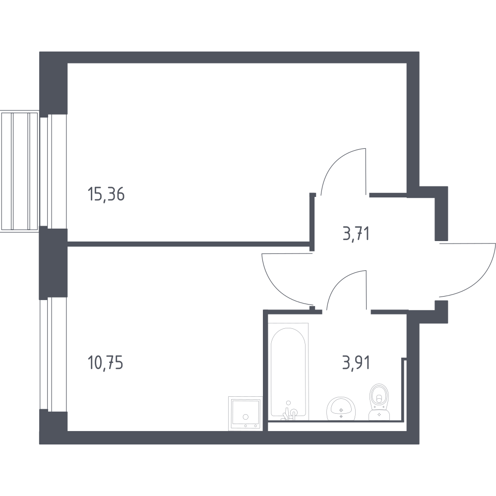 1-комнатная 33 м2 в ЖК Рублёвский Квартал корпус null этаж 5
