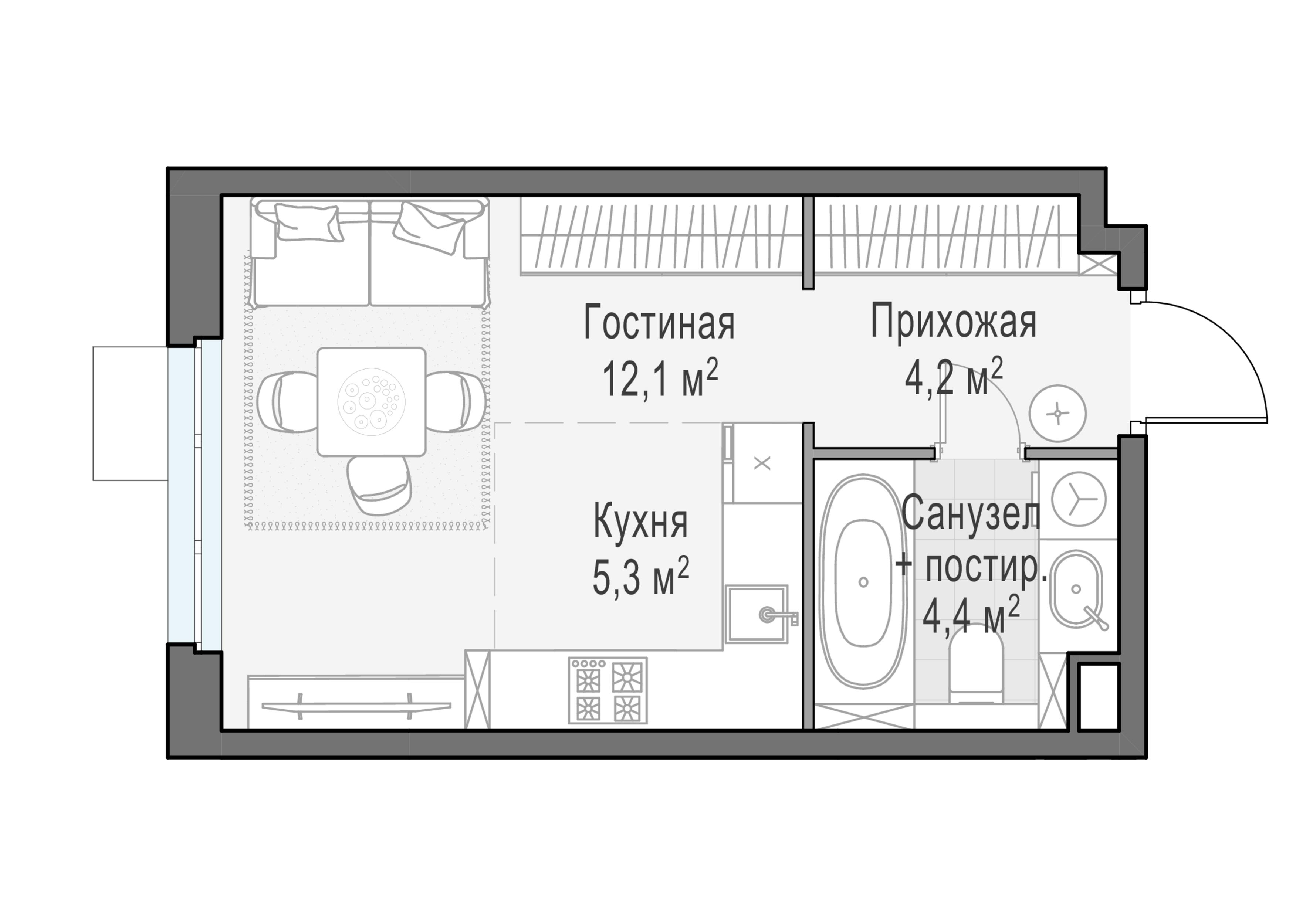 Студия 26 м2 в ЖК Жилой квартал «Новое Медведково» корпус null этаж 11