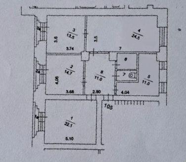 4-комнатная 100 м2 в ЖК undefined корпус null этаж 2