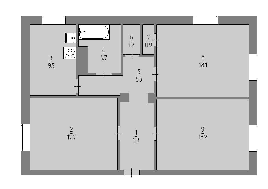 Студия 17.7 м2 в ЖК undefined корпус null этаж 1