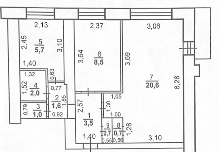 2-комнатная 44.3 м2 в ЖК undefined корпус null этаж 6