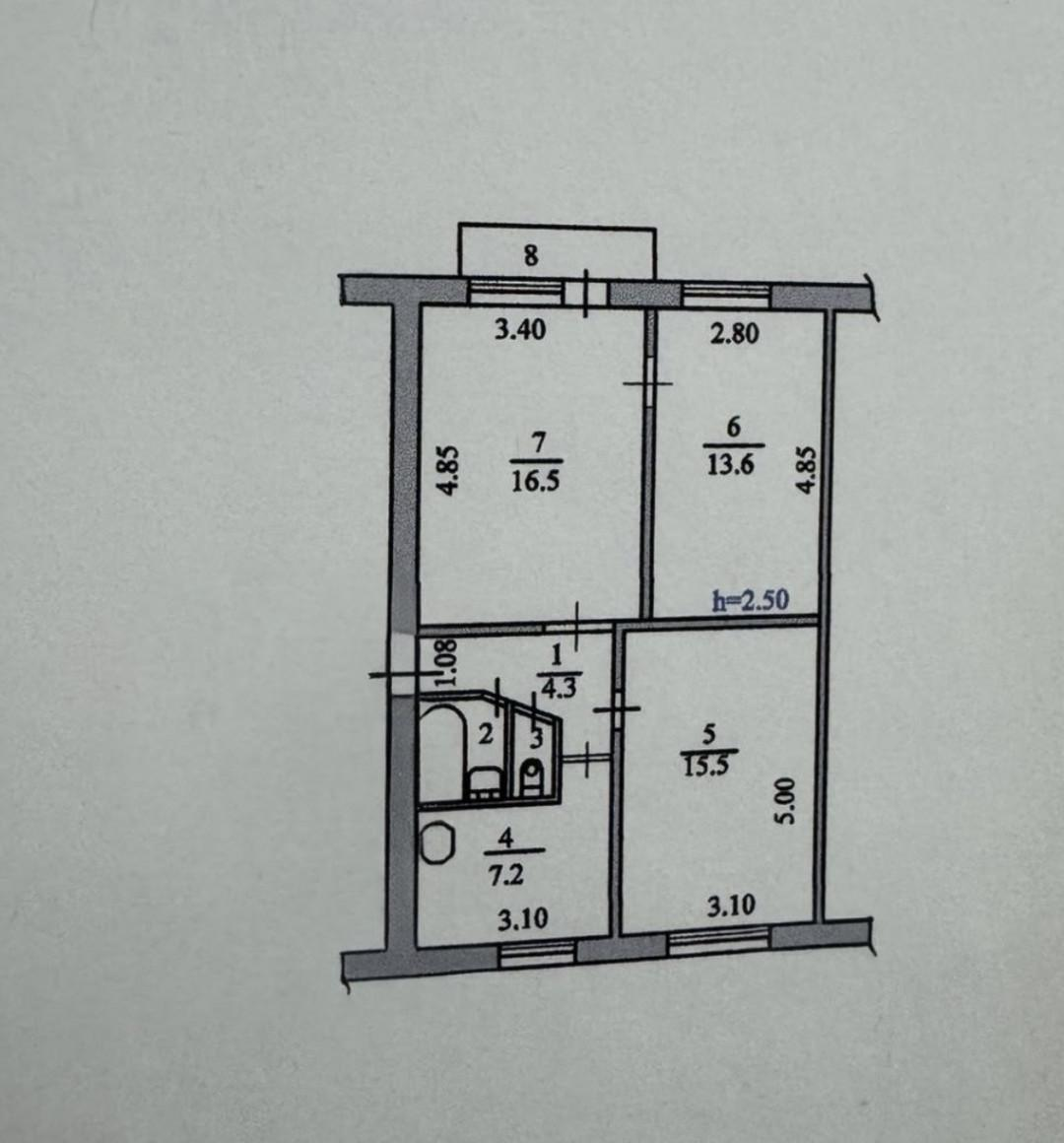 3-комнатная 60 м2 в ЖК undefined корпус null этаж 5